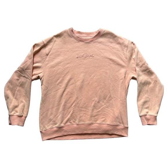 Brooklyn Grace Drop Shoulder "mama" Crewneck Peach Sweater Size Large - Picture 3 of 9